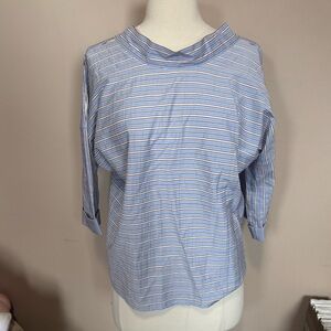 Maje Sky Blue Striped Blouse